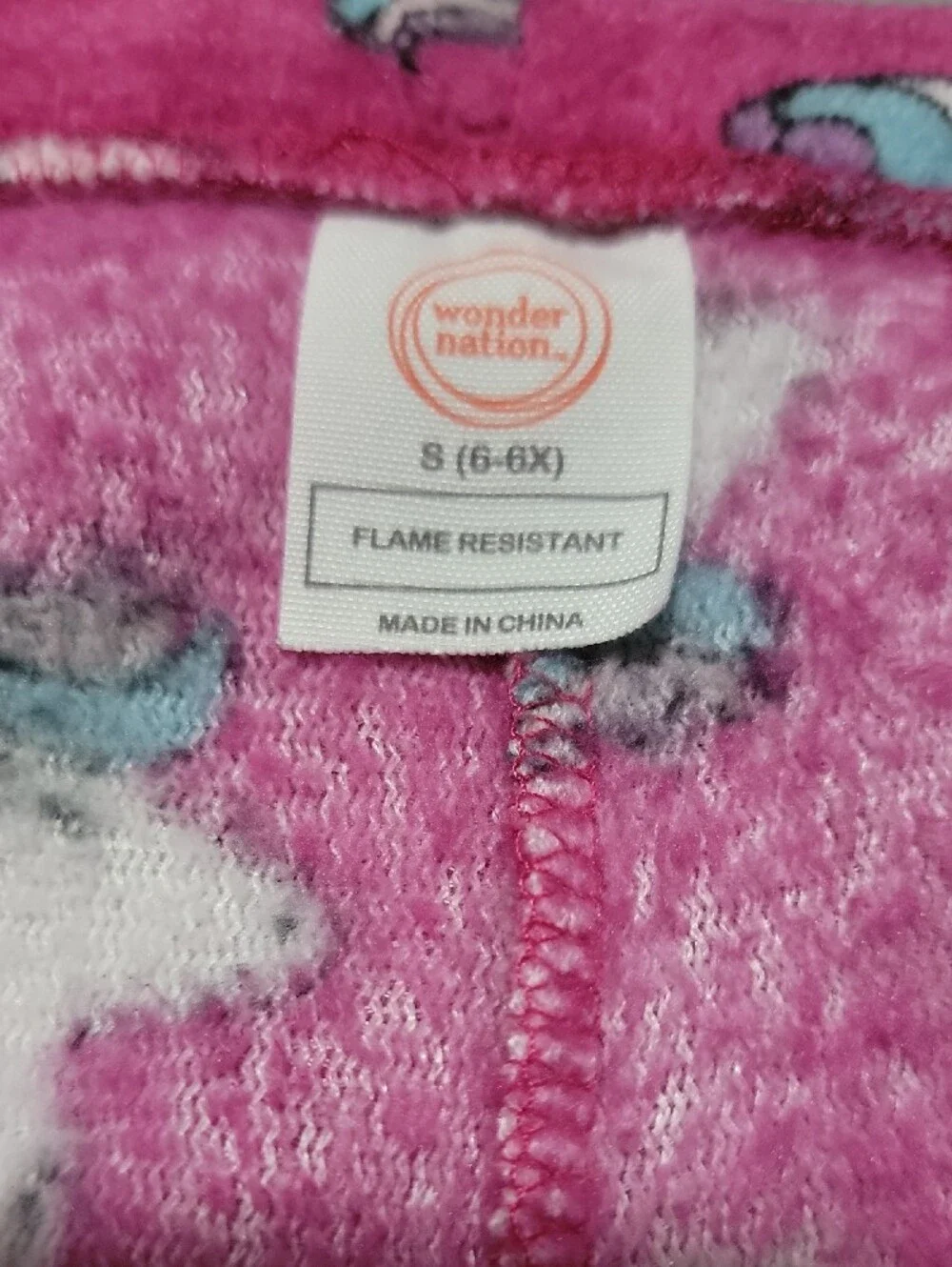 wonder nation Gray Top & Pink Unicorn Print Kids Pajama Set S(6-6X)